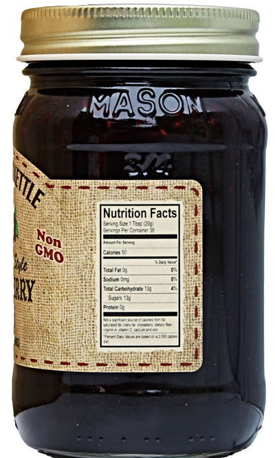 Nutrition Information for a 19 oz. Jar of Dutch Kettle Boysenberry Jam.
