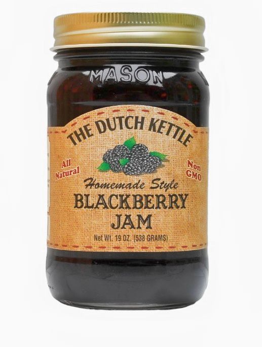Shop Harvest Array online for Amish made Blackberry Jam in a large, 19 oz. Jar.