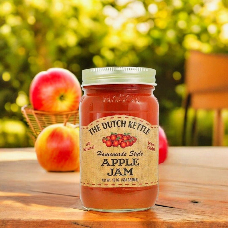Apple flavored Dutch Kettle Amish Homemade Style Jam is all-natural. Order a 19 oz. jar today from Harvest Array.