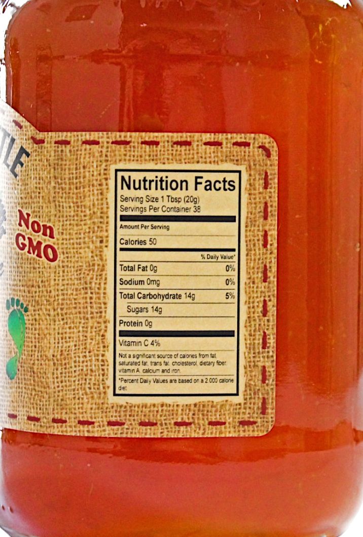 Nutrition Facts of The Dutch Kettle Homemade Style TOE Jam.