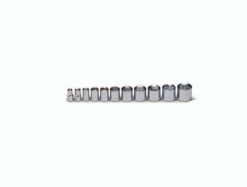 3/8" Drive 11 Piece Set - 8 Point Standard Sockets, 1/4" - 7/8"