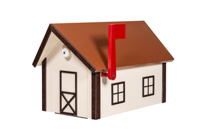 Ivory and Brown Deluxe Poly Mailboxes